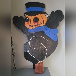 Repainted Vintage Snowman To The Pumkin Patch Halloween Decor
